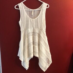 White Lace Long Kerchief Tank Top Size S/M